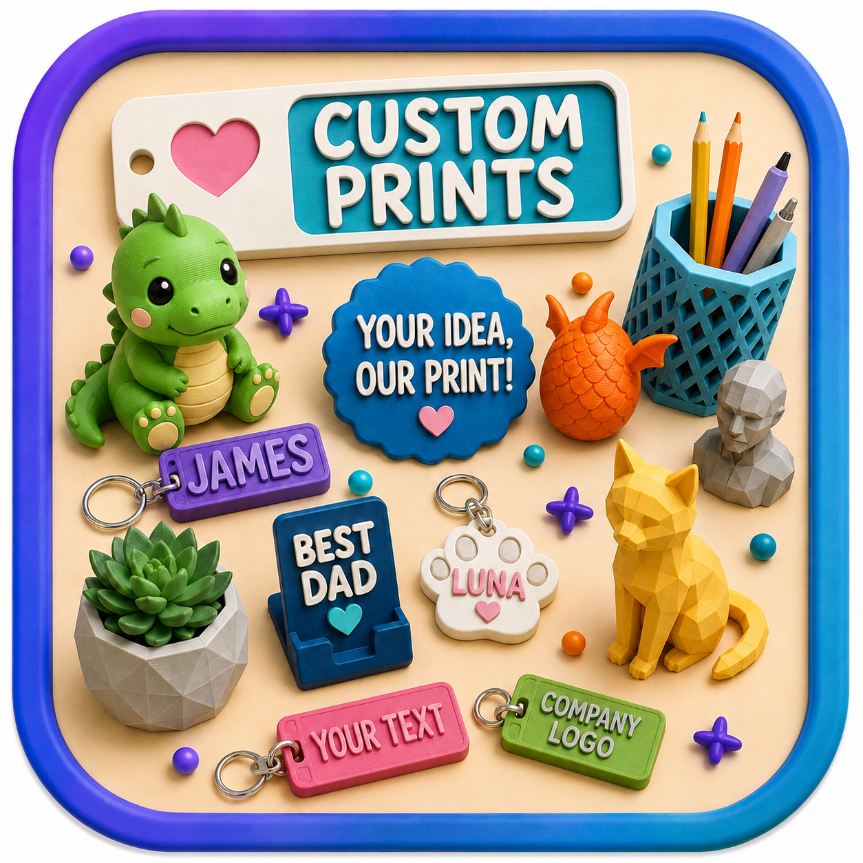custom prints waffle